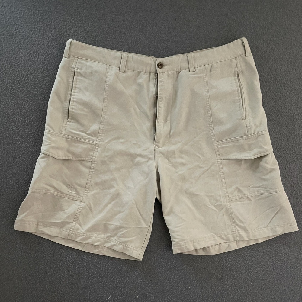 Caribbean‎ Joe Mens 40 Chino Cargo Shorts Beige Rayon/Polyester